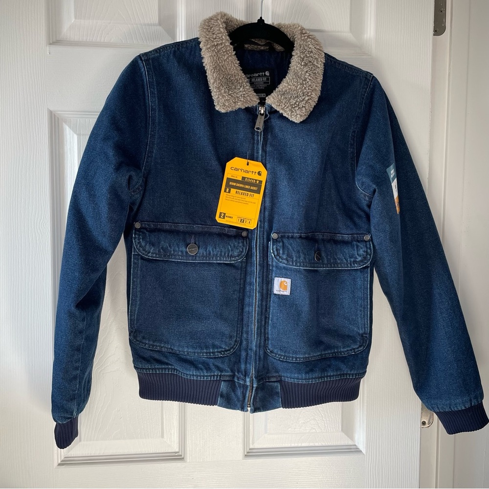 Carhartt Women's Relaxed Fit Denim Sherpa-Lined Jacket